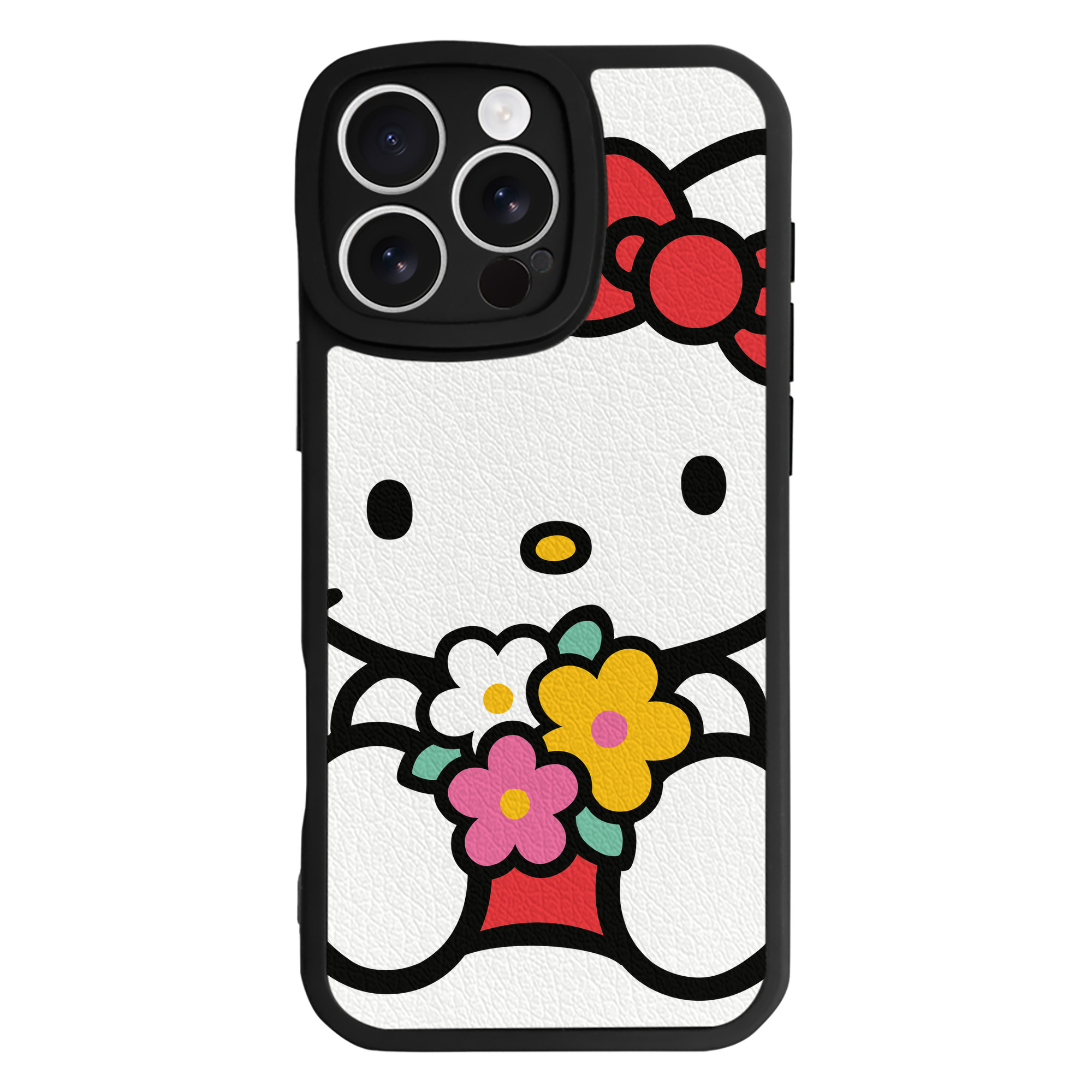 （画像用） Hello Kitty ハローキティ 【iPhone 16シリーズ対応】シリコンスマホケース（レザー調） 材質：シリコン